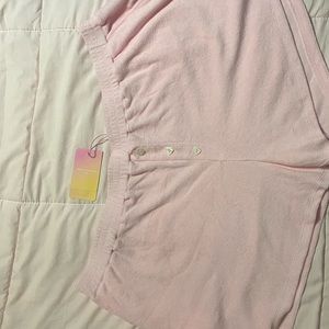 Stoney Clover Lane Pink Terry shorts